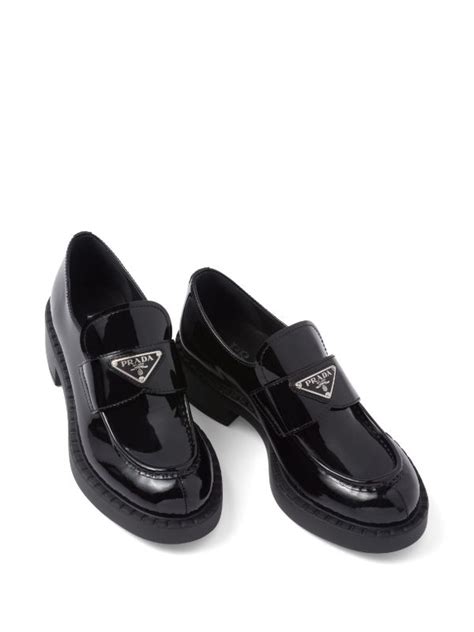 prada loafers knock off|Prada logo loafers.